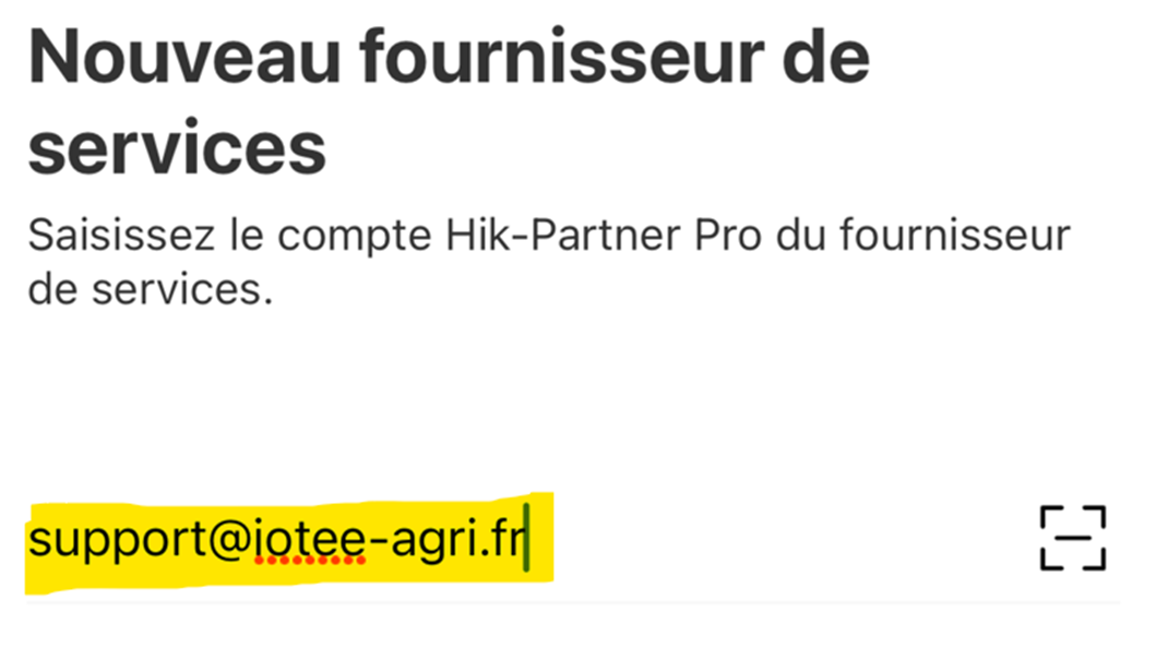 Saisie de l adresse du support iOtee