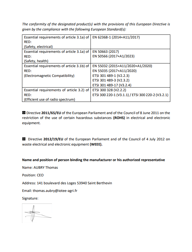 Déclaration de conformité CE, page 2
