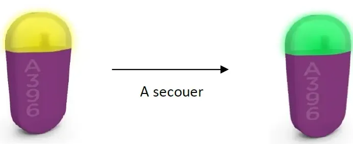 Vigivel-Sensor im Ruhezustand, gelbe Leuchte