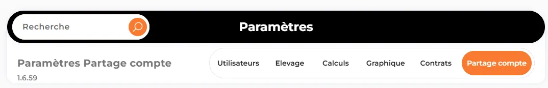 Account sharing tab