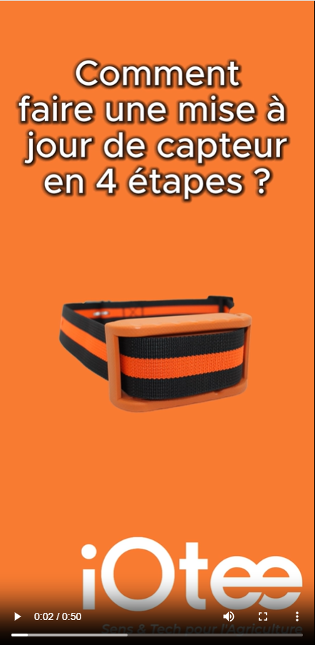 Pantalla de actualización de un collar