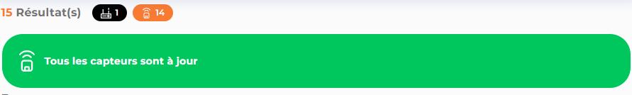 Groene banner die aangeeft dat alle halsbanden up-to-date zijn